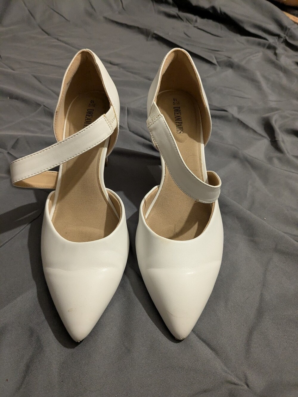 women's white heels - size 10